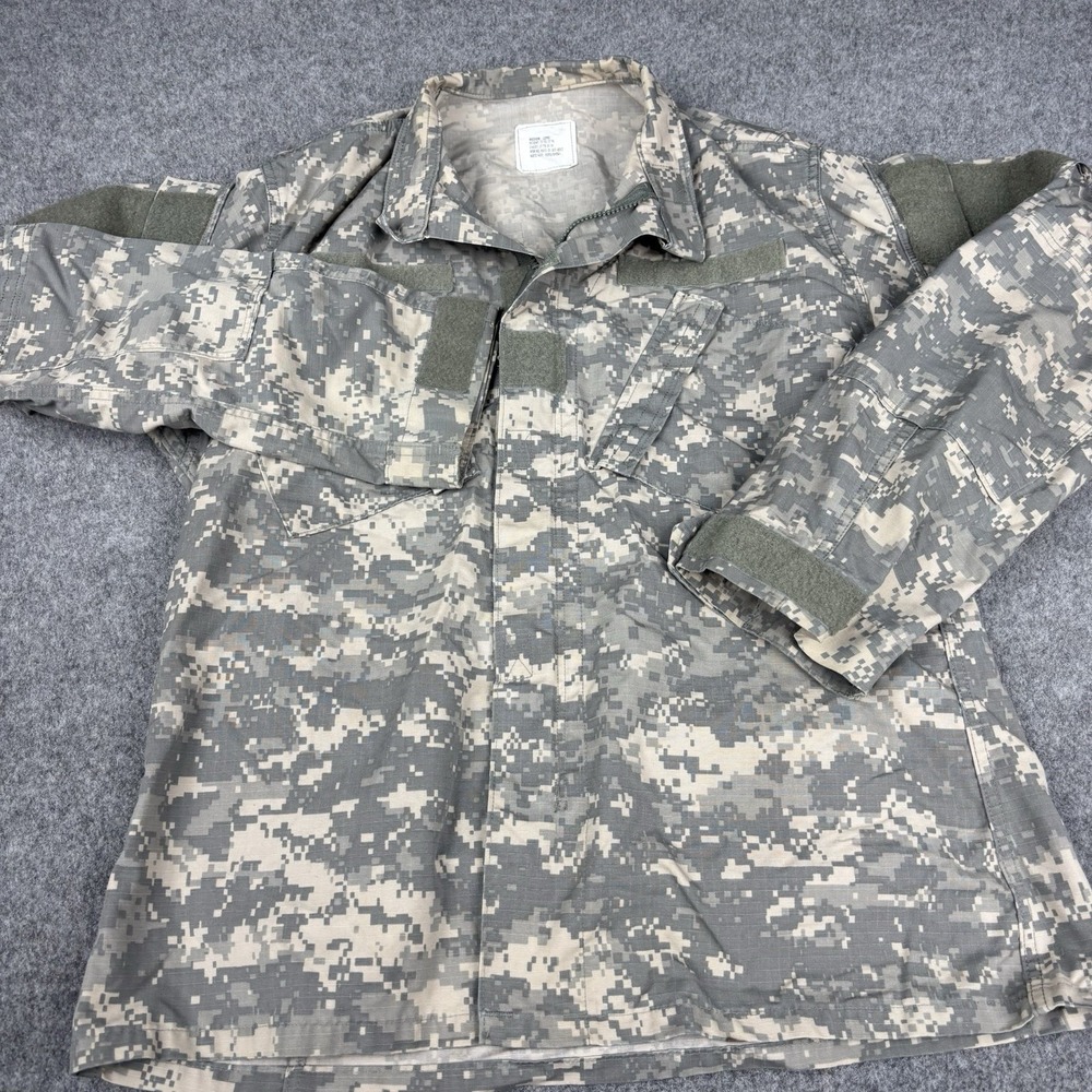 Army Jacket Medium Long Tactical Digital Camo Ripstop Full Zip Military Coat ACU